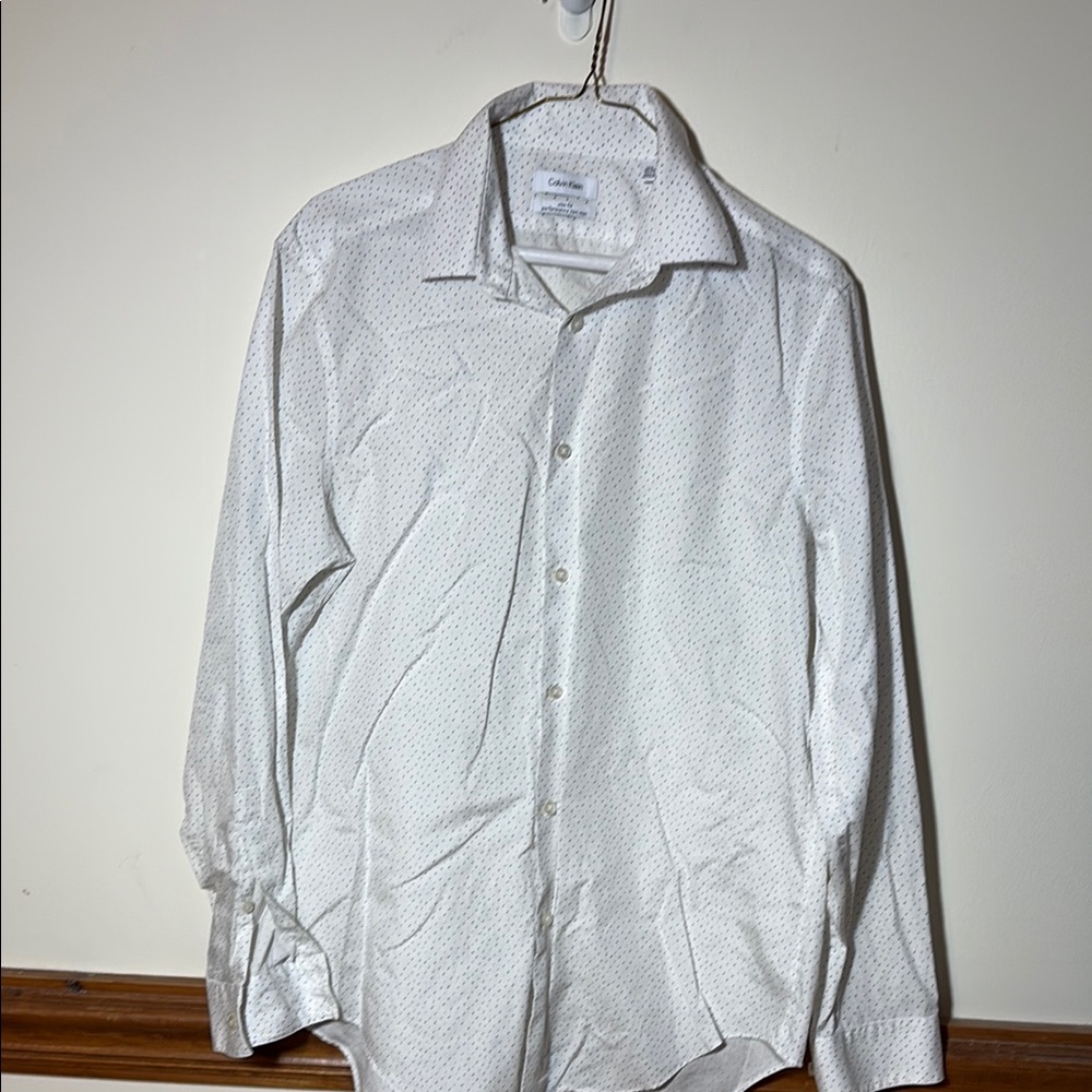 Calvin Klein White Dress Shirt Classic Long-Sleeve